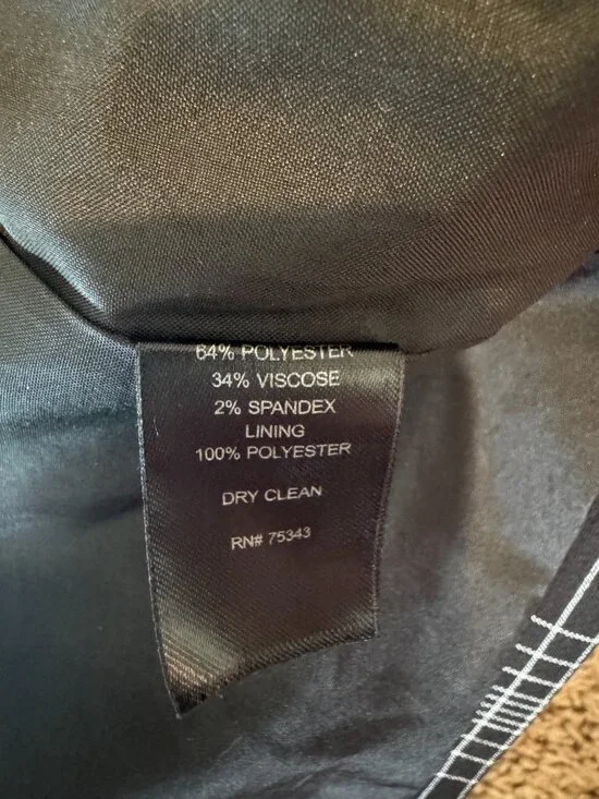 Cynthia Rowley Blazer Jacket S Women Black Plaid Open Long Sleeve Shoulder Pads - Picture 7 of 8